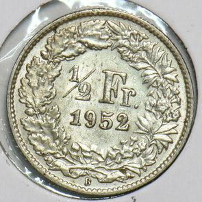 Switzerland 1952 1/2 Franc 197288 combine shipping