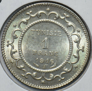 Tunisia 1916 AH1334 Franc 294192 combine shipping