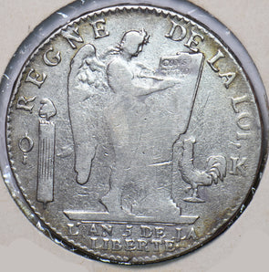 France 1793 6 Livres Cock animal F0125 combine shipping