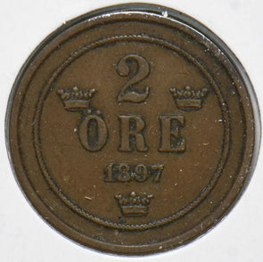 Sweden 1897 2 Ore 192705 combine shipping