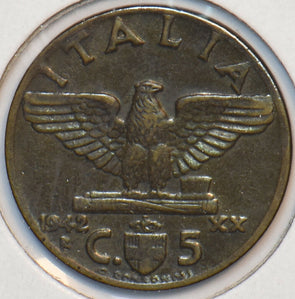 Italy 1942 5 Centesimi Eagle animal 150941 combine shipping