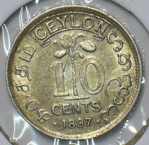 Ceylon 1897 10 Cents 490722 combine shipping