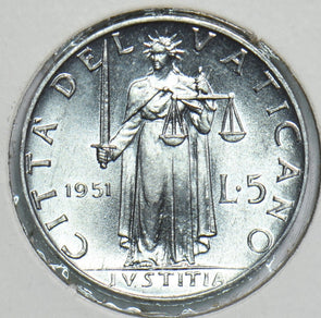 Vatican 1951 5 Lire 241049 combine shipping