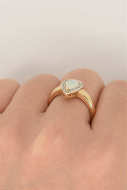 14K Gold Opal Diamond Ring 2.88g Opal 0.8ct Diamond TCW 0.01ct Size 7 RG0108