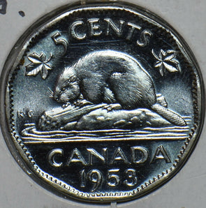 Canada 1953 5 Cents Beaver animal BU 152276 combine shipping