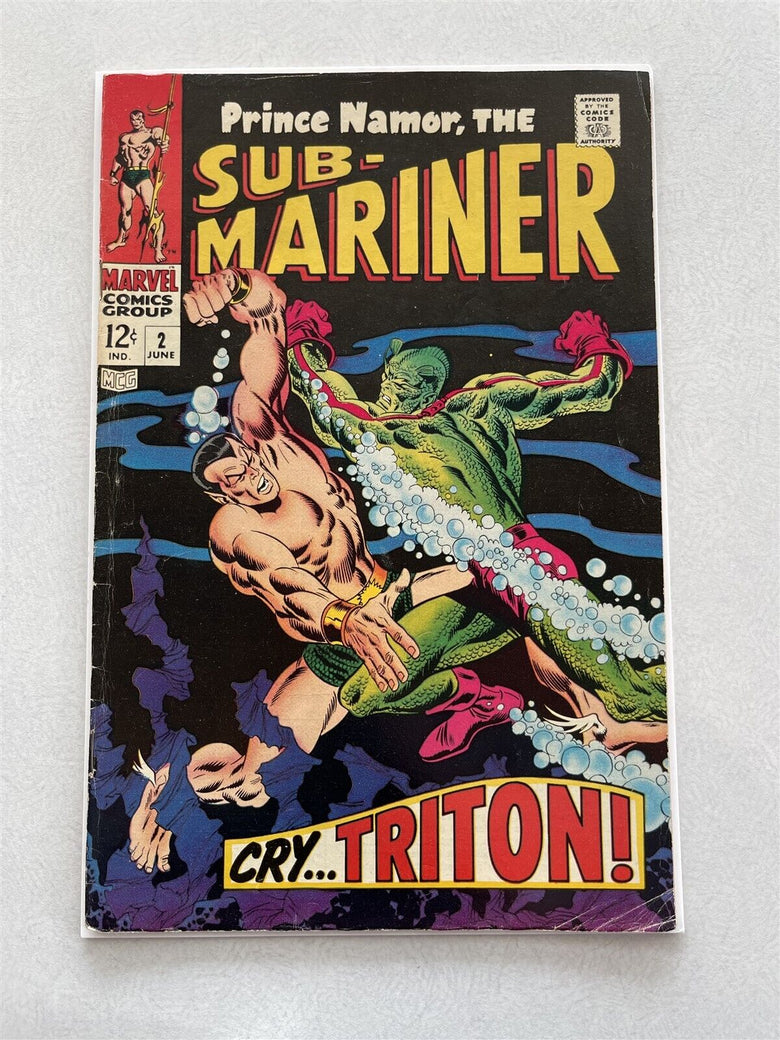 Marvel Comics The Sub-Mariner Issue#2 June 1968 "Cry Triton" Lightly used nice c