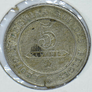 Belgium 1862 5 Centimes Lion animal  290370 combine shipping
