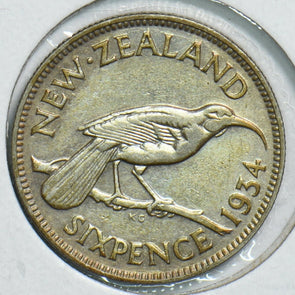 New Zealand 1934 6 Pence Birdanimal 240890 combine shipping
