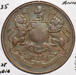India British 1835 1/2 Anna Lion animal East India Company 194947 combine shippi