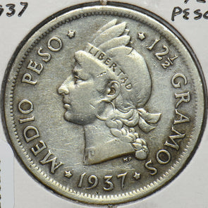 Dominican Republic 1937 1/2 Peso 296200 combine shipping