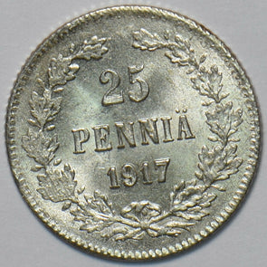 Finland 1917 25 Pennia Eagle animal 294492 combine shipping