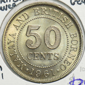 Malaya and British Borneo 1961 50 Cents Gem BU 491459 combine shipping