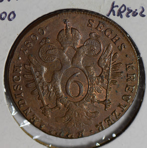 Austria 1800 6 Kreuzer lustrous A0085 combine shipping