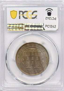 Jamaica 1909 Penny PCGS MS 64 rare condition PC1242 combine shipping
