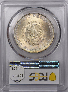 Mexico 1956 Mo 5 Pesos Eagle with Snake animal PCGS MS 64 PC1408 combine shippin