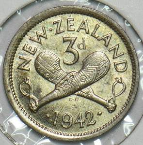 New Zealand 1942 3 Pence BU 297569 combine shipping