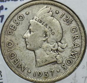 Dominican Republic 1937 1/2 Peso 291138 combine shipping