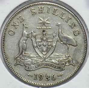 Australia 1936 Shilling Kangaroo animal Ostrich Georgivs V 293469 combine shippi
