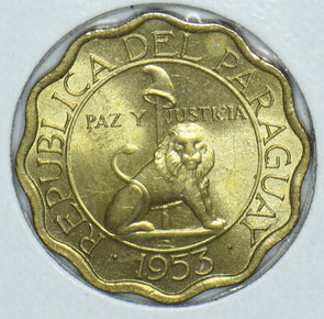 Paraguay 1953 15 Centimos Lion animal 190864 combine shipping