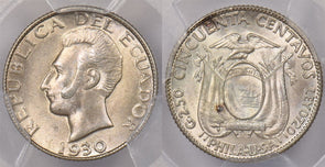 Ecuador 1930 50 Centavos PCGS MS 64 PC1351 combine shipping