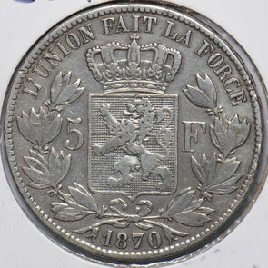 Belgium 1870 5 Francs Lion animal 294073 combine shipping