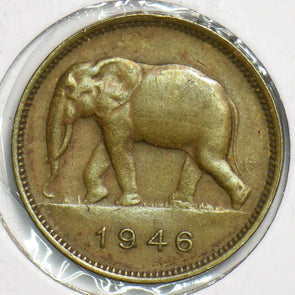 Belgium Congo 1946 2 Francs Elephant animal 197719 combine shipping