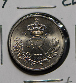 Denmark 1957 10 Ore gem BU 290355 combine shipping
