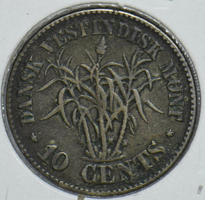 Danish West Indies 1862 Fredrick VII 10 Cents Silver 290968 combine shipping