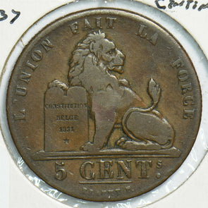 Belgium 1837 5 Centimes Lionanimal 240916 combine shipping