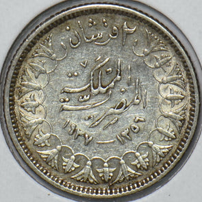 Egypt 1937 AH 1356 2 Piastres 296626 combine shipping