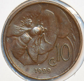 Italy 1929 10 Centesimi Honey Bee animal 194223 combine shipping