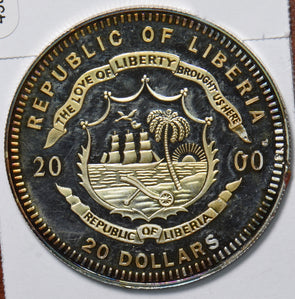 Liberia 2000 20 Dollars Proof 490511 combine shipping