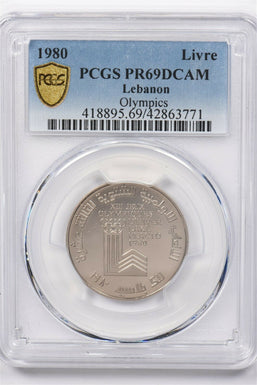 Lebanon 1980 Livre PCGS PR69DCAM Olympics PC1204 combine shipping