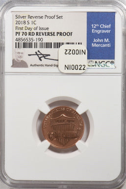 2018-S Lincoln Reverse Proof First Day Issue Mercanti Signed NGC PF 70RD NI0022