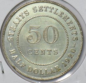 Straits Settlements 1920 50 Cents  291026 combine shipping