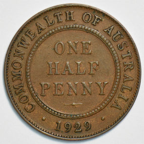 Australia 1929 1/2 Penny 298260 combine shipping