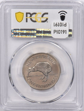 New Zealand 1965 Florin Kiwi Bird animal PCGS Proof like 66 PI0191