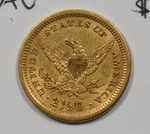 1861 $2.50 Gold Liberty Head Quarter Eagle gold AU GL0284