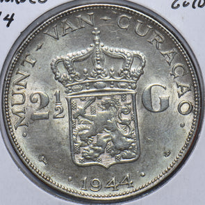 Netherlands Antilles 1944 2 1/2 Gulden Lion animal 294873 combine shipping