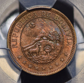 Bolivia 1951 Boliviano Lima animal PCGS MS64RB KM-184 PC0501 combine shipping