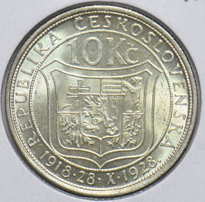 Czechoslovakia 1928 10 Korun Lion animal Bear 192556 combine shipping