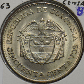 Colombia 1963 50 Centavos BU 297419 combine shipping