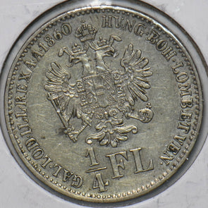 Austria 1860 1/4 Florin Eagle animal 296109 combine shipping