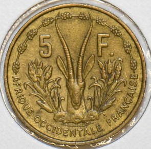 West African States 1956 5 Francs Gazelle animal 152646 combine shipping