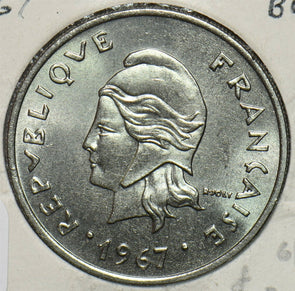 French Polynesia 1967 20 Francs BU 196925 combine shipping