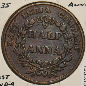 India British 1835 1/2 Anna Lion animal East India Co 195553 combine shipping