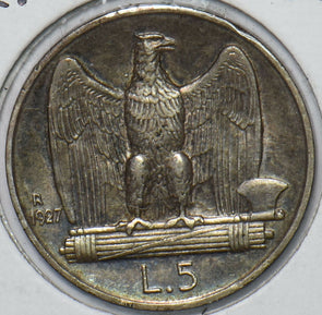 Italy 1927 5 Lire Eagle animal 195301 combine shipping