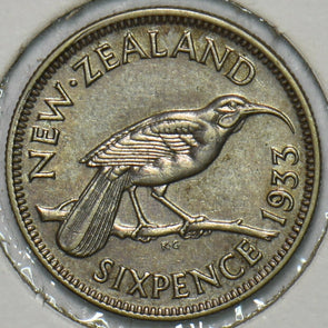 New Zealand 1933 6 Pence Huia Bird animal 491278 combine shipping