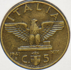 Italy 1941 5 Centesimi Eagle animal 194228 combine shipping