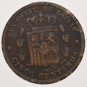Spain 1878 5 Centimos 902474 combine shipping